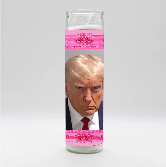 Saint Trump Mugshot Candle